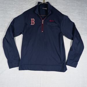 Nike Team Boston Red Soz 1/4 Zip Mens Medium Blue Long Sleeve Pullover